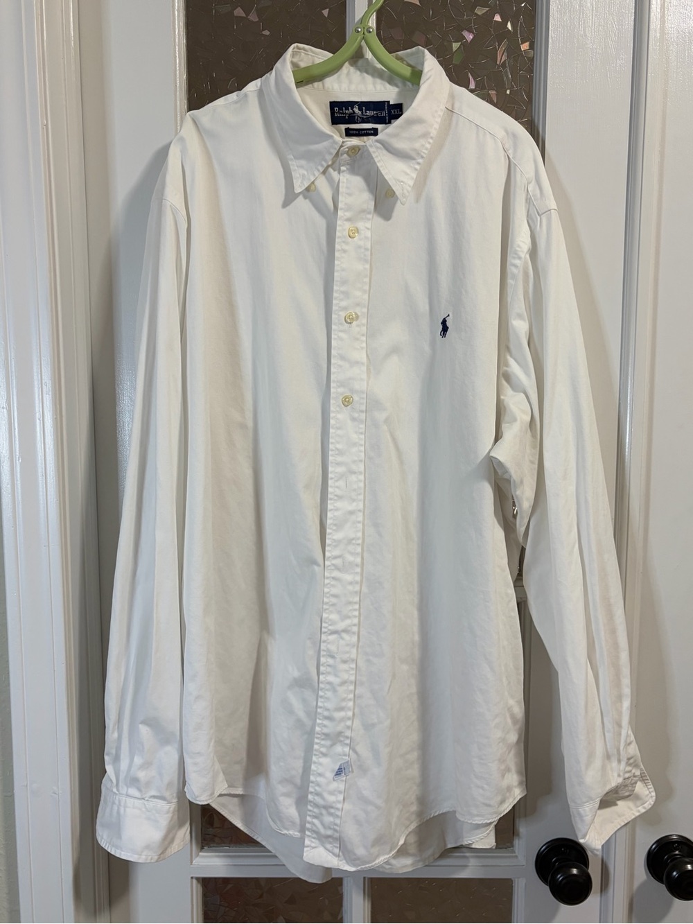 Ralph Lauren Vintage White Cotton Button-Down Long Sleeve Shirt Men's XXL